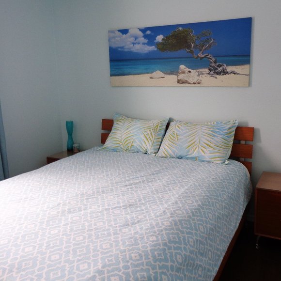 Tropical vibes reversible full queen duvet cover 3 pieces - Picture 8 of 13